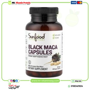 صن فود كبسولات الماكا السوداء, 800 ملجم , 90 كبسولة / SunFood, Organic Black Maca, 800mg, 90 cap