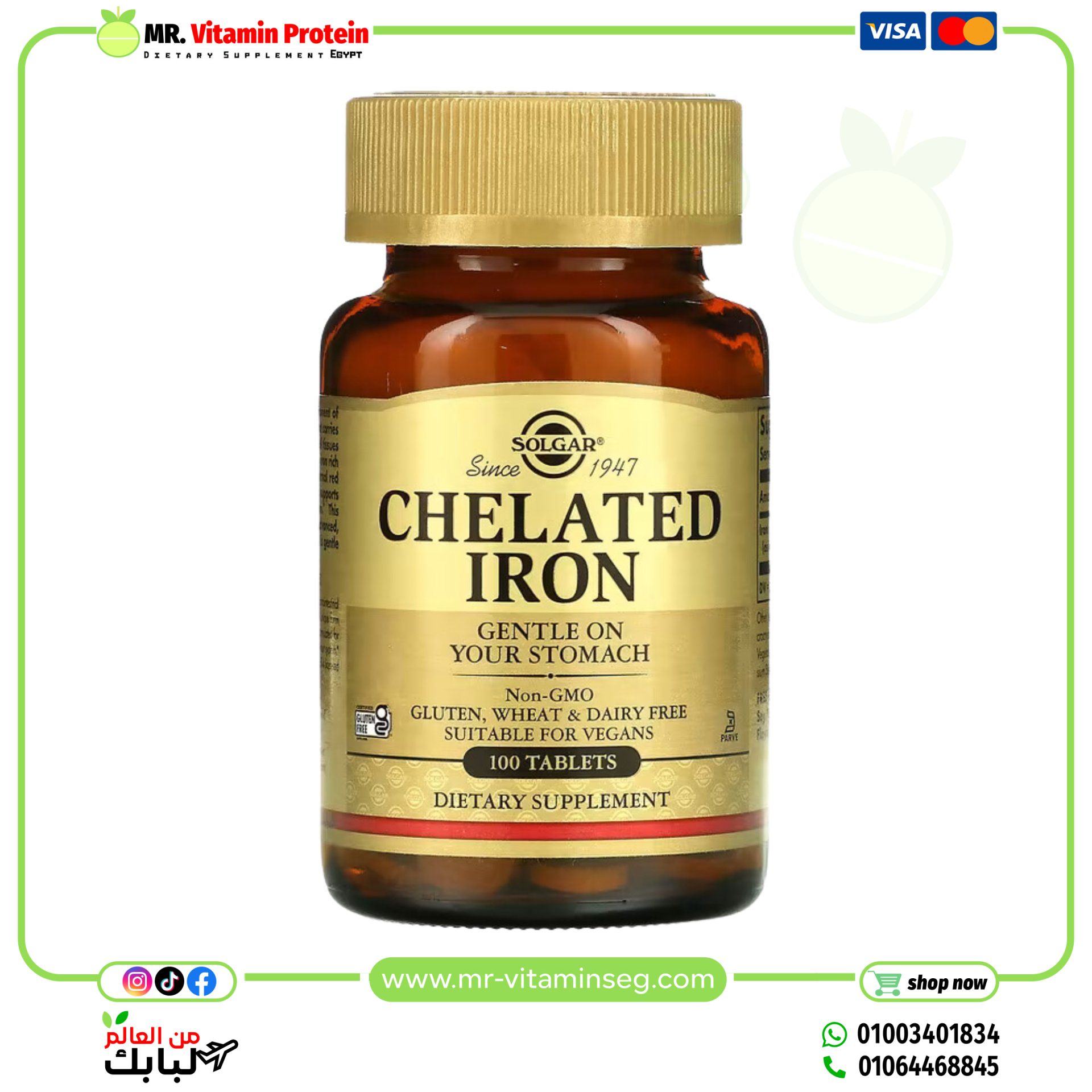 Solgar, Chelated Iron, 100 Tablets