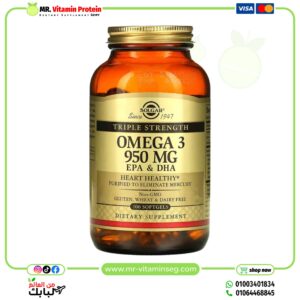 Solgar, Omega 3, EPA & DHA, Triple Strength, 950 mg, 100 Softgels