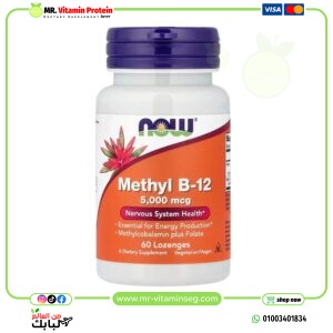 ناو فودز, ميثيل فيتامين ب-12، 5000مكجم، 60قرص استحلاب, NOW Foods, Methyl B-12, 5,000 mcg, 60 Lozenges