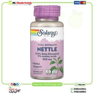 سولاراي, مستخلص جذر القراص، 300 مجم، 60 كبسولة نباتية / Solaray, Nettle, Vital Extracts