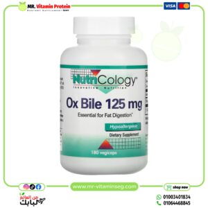 Nutricology, Ox Bile, 125 mg, 180 Vegicaps