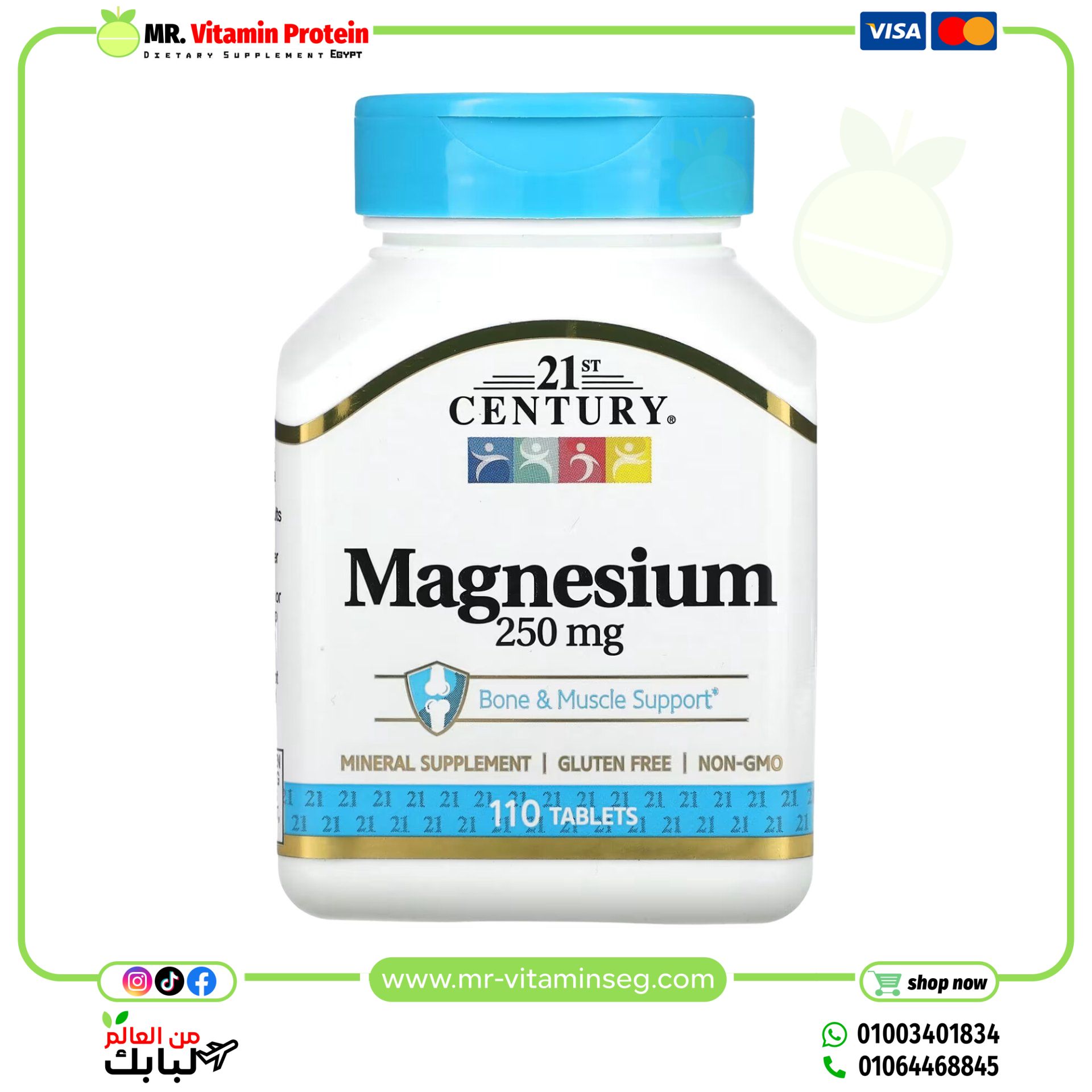 21st Century, Magnesium, 250 mg, 110 Tablets