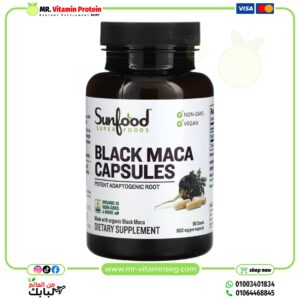 صن فود كبسولات الماكا السوداء, 800 ملجم , 90 كبسولة / SunFood, Organic Black Maca