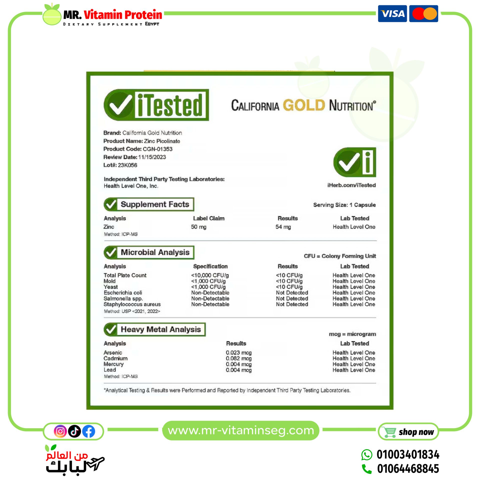 California Gold Nutrition, Zinc Picolinate, 50 mg, 120 Veggie Capsules - Image 4