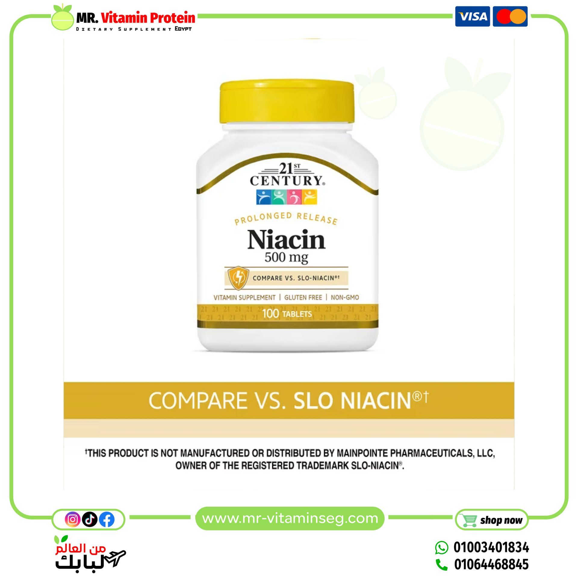 21st Century, Niacin, Prolonged Release, 500 mg, 100 Tablets - Image 4