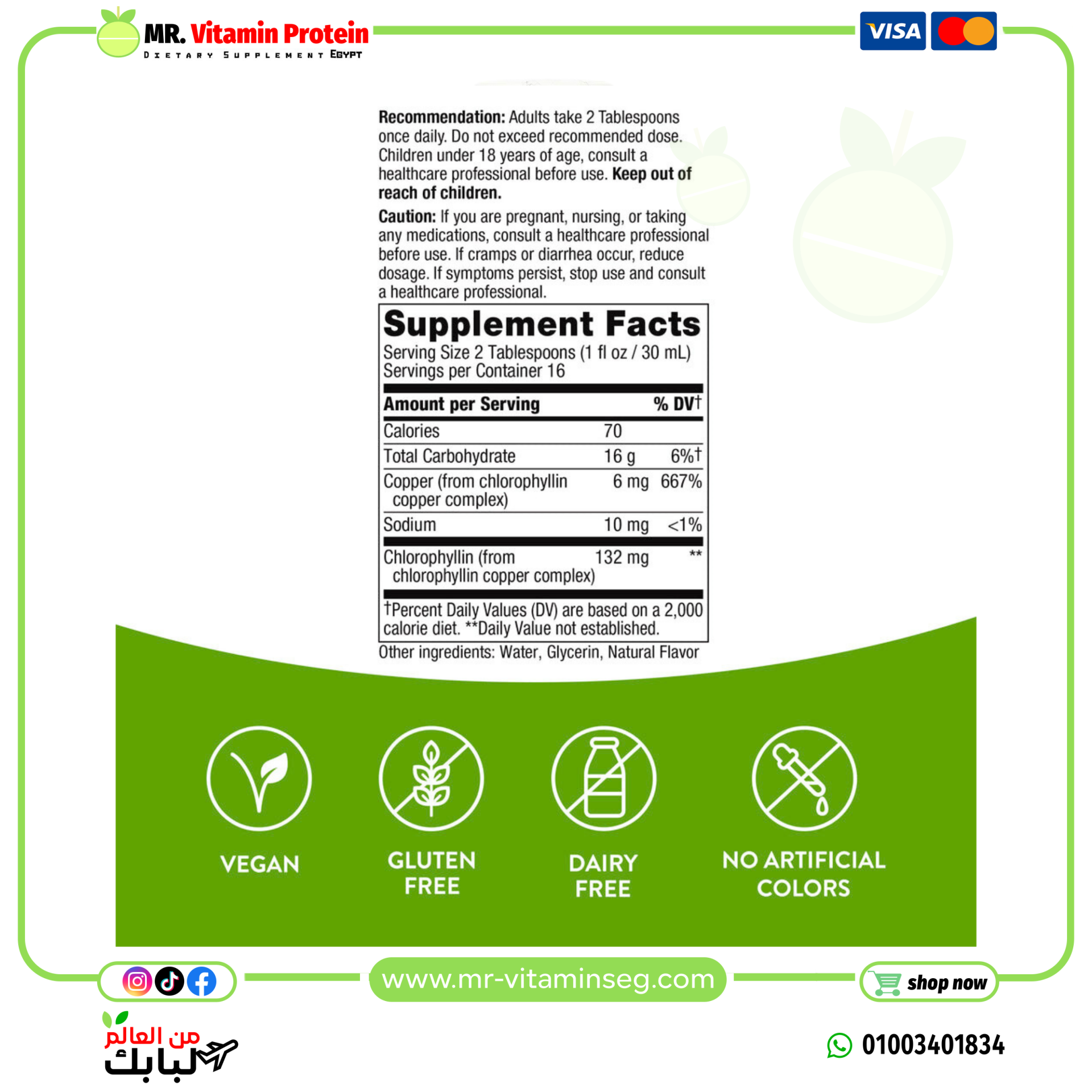 ناتشرز واي, Chlorofresh، كلوروفيل سائل، نعناع، (480 مل) /Nature's Way, Liquid Chlorophyll - الصورة 3