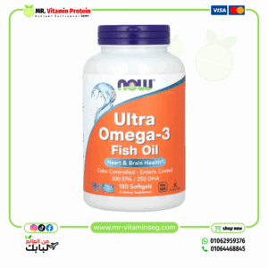 كبسولات زيت السمك ألترا اومجا3, 180كبسولة هلامية/Now Food, Ultra omega 3
