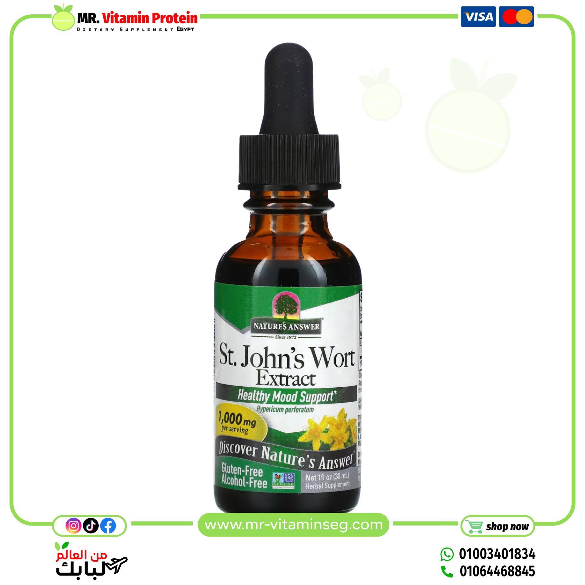 Nature's Answer, St. John's Wort Extract, Alcohol-Free, 1,000 mg, 1 fl oz (30 ml)