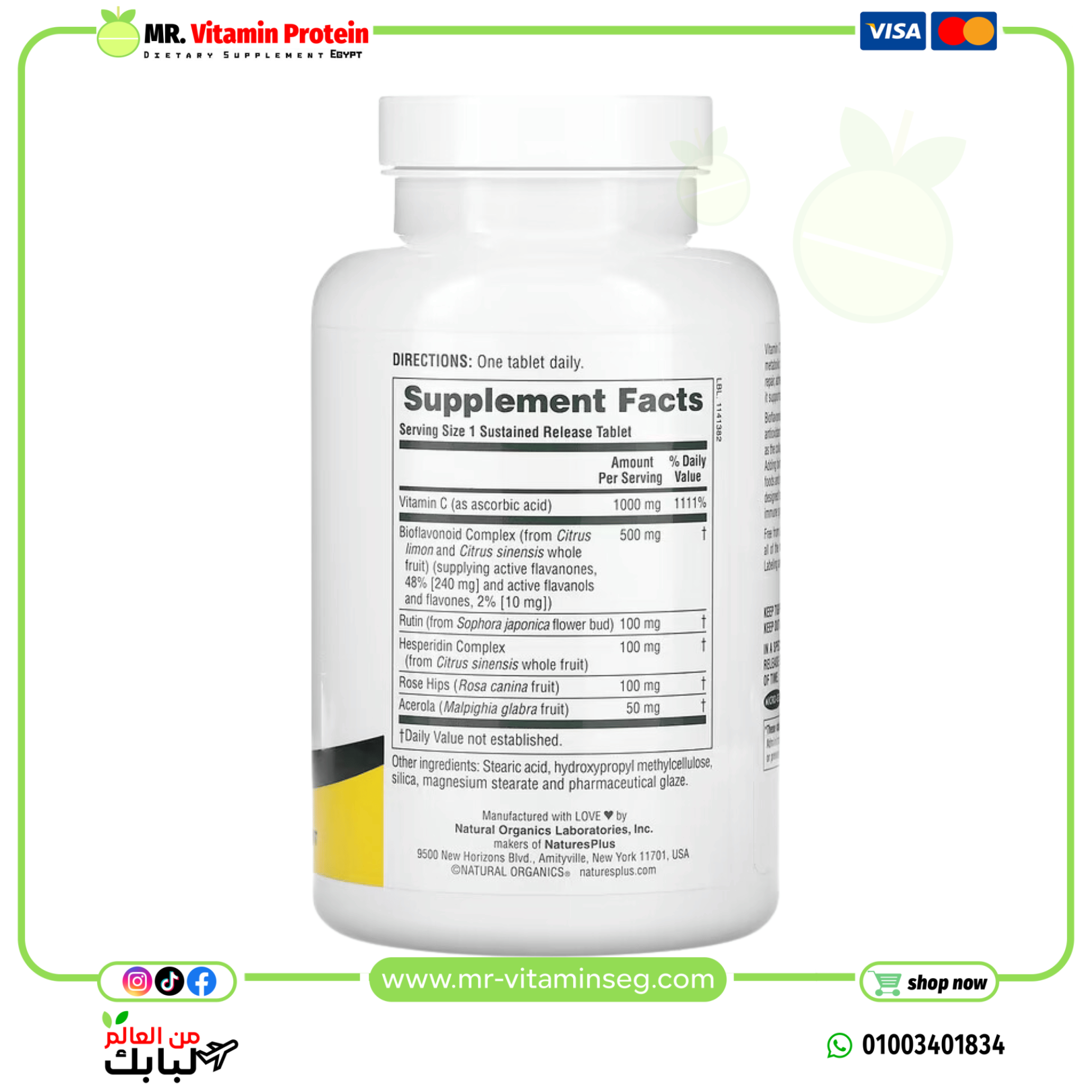 NaturesPlus, Sustained Release Super C Complex, 180 Tablets - Image 2