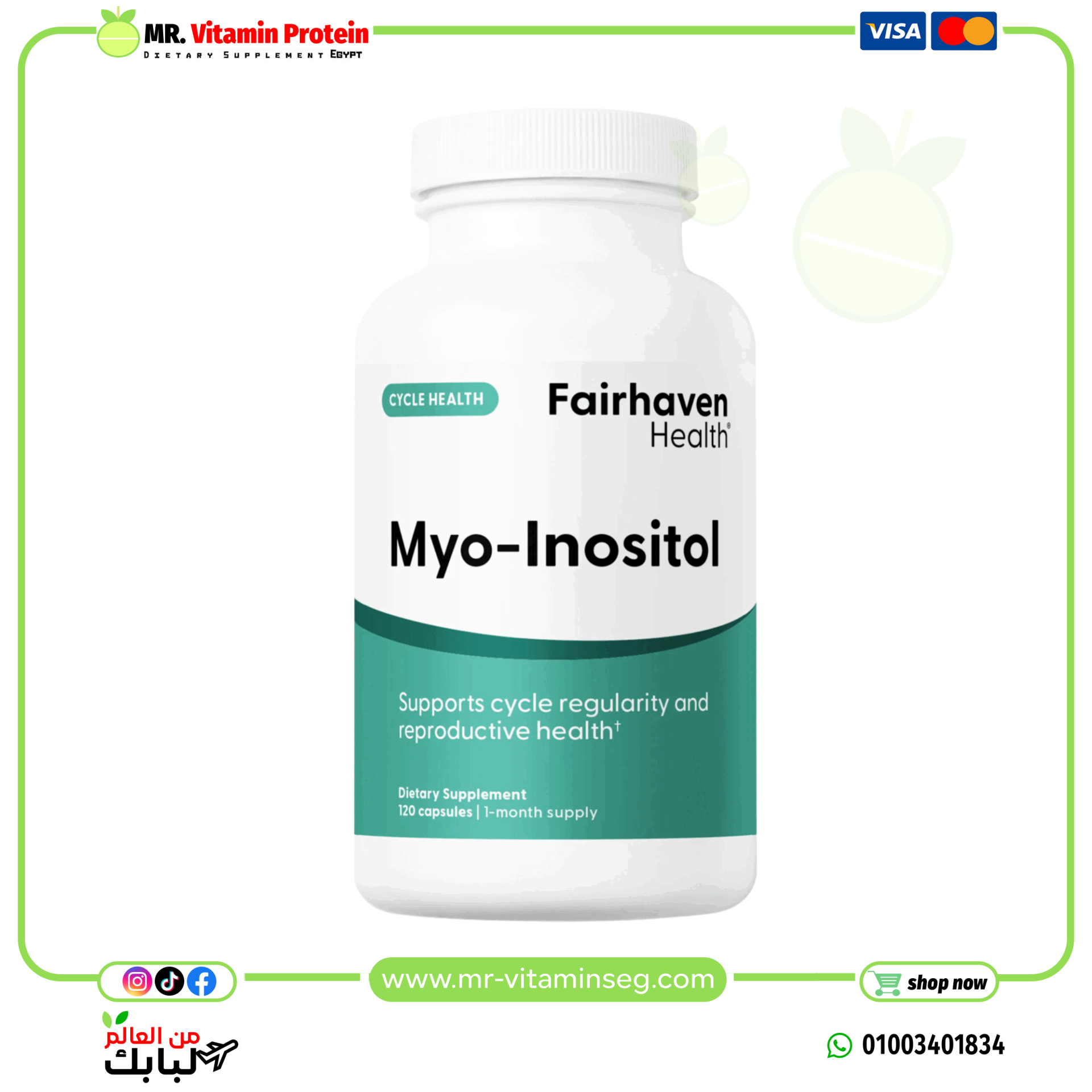 Fairhaven Health, Myo-Inositol, For Women and Men, 120 Capsules
