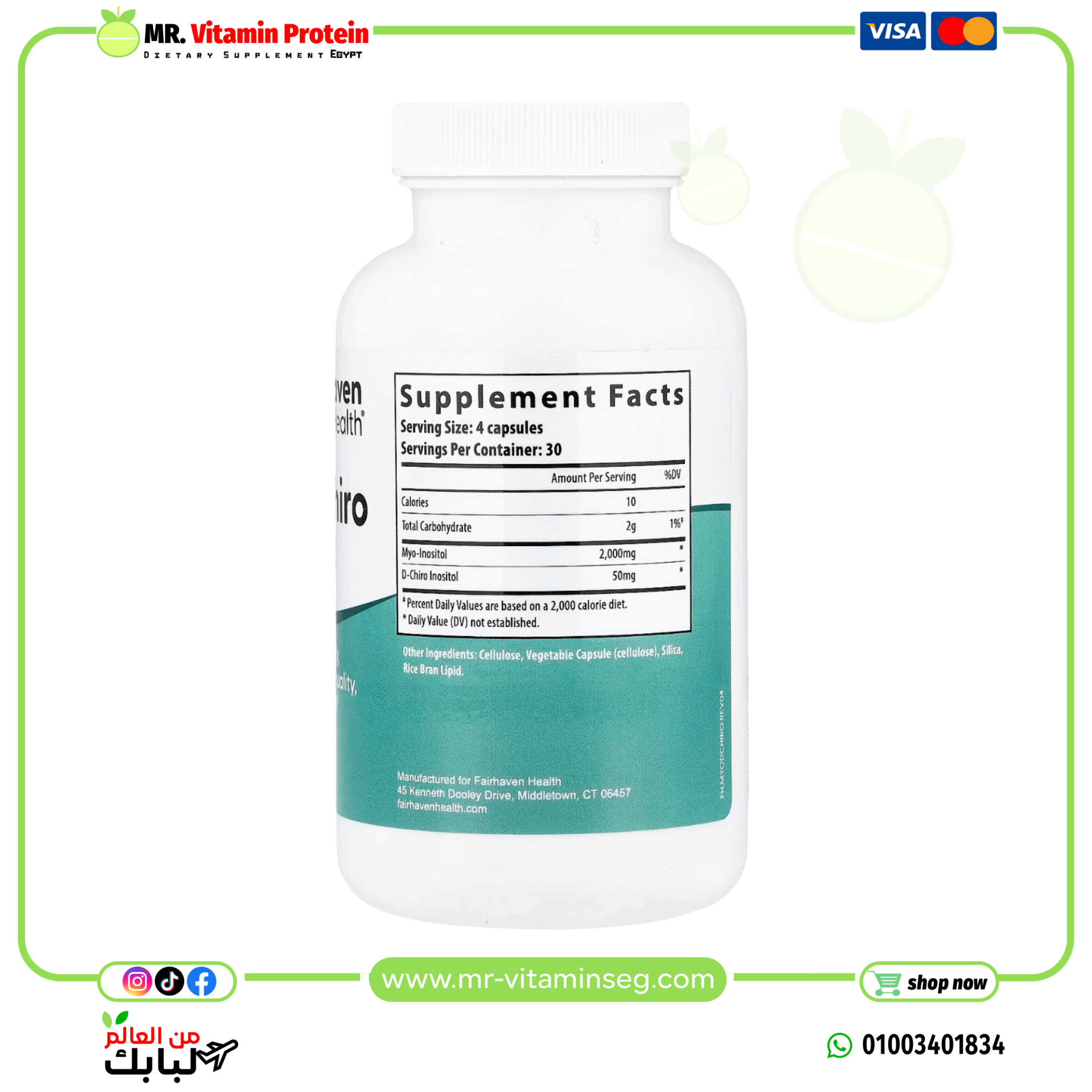 Fairhaven Health, Myo + D-Chiro Inositol, 120 Capsules - Image 2