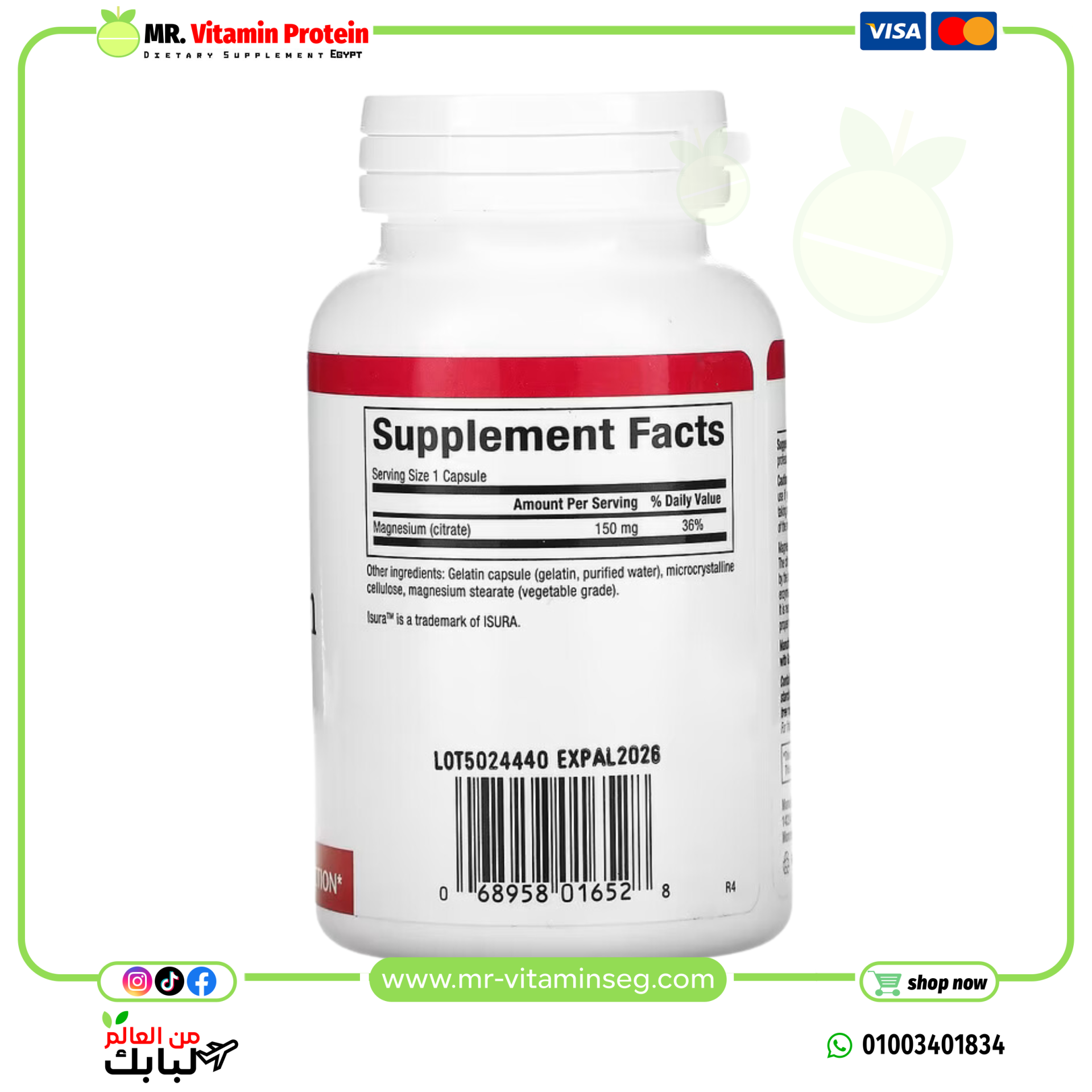 Natural Factors, Magnesium Citrate, 150 mg, 90 Capsules - Image 2