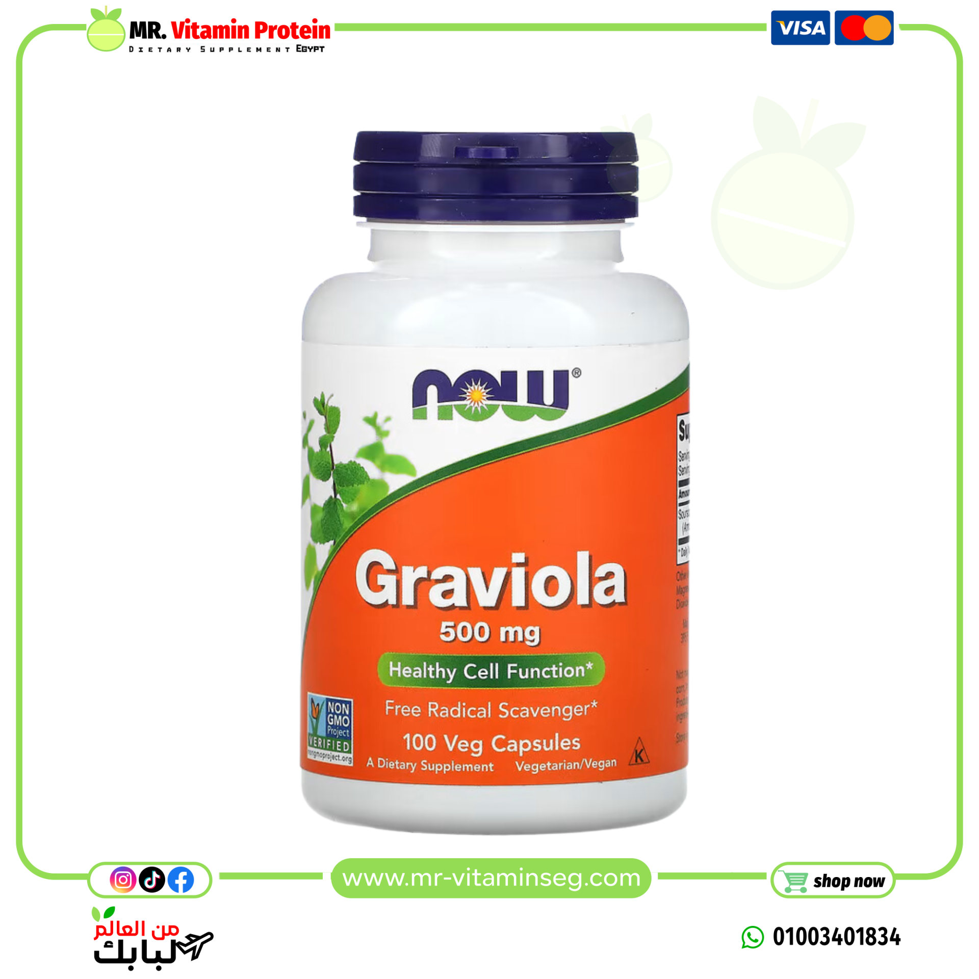 NOW Foods, Graviola, 500 mg, 100 Veg Capsules