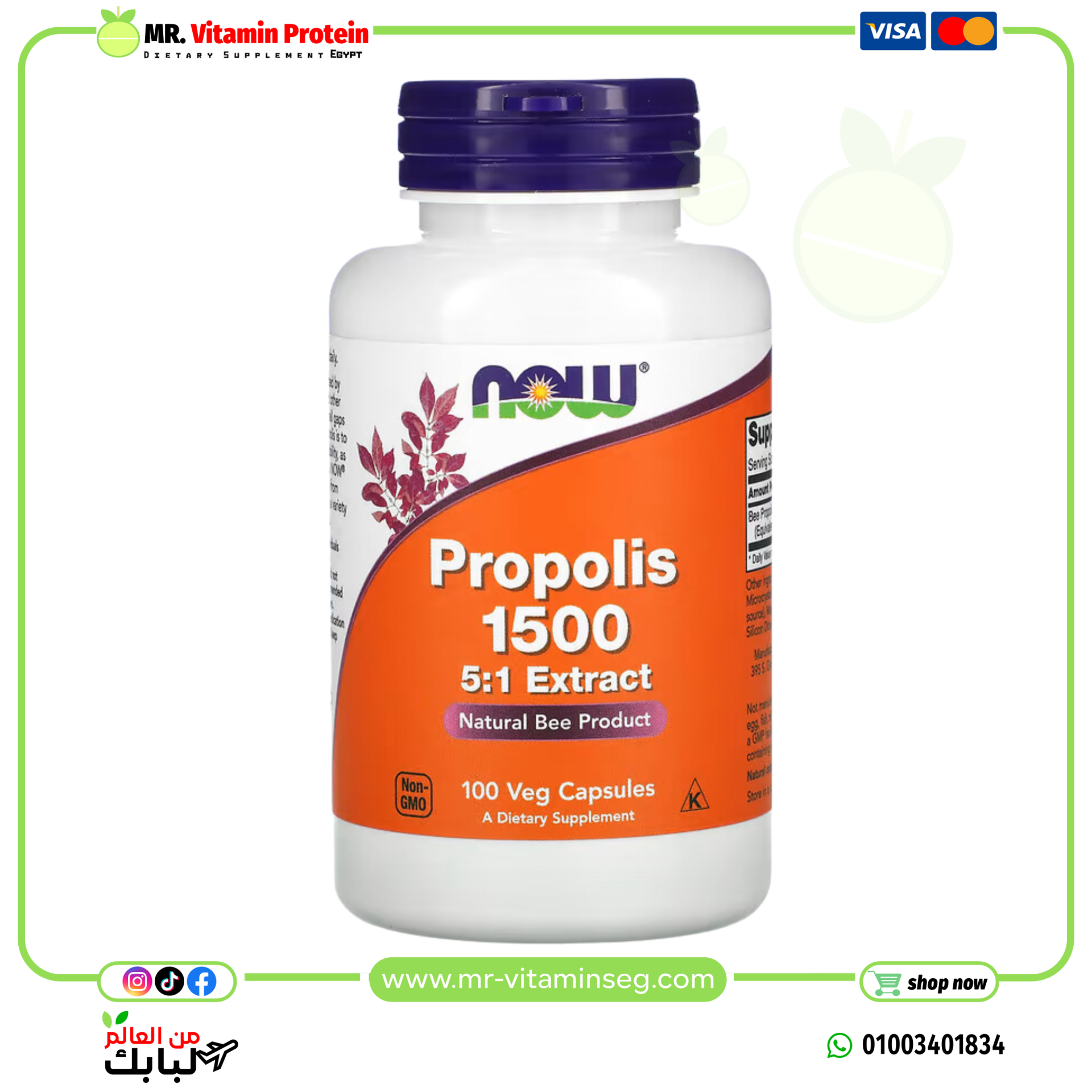 NOW Foods, Propolis 1500, 100 Veg Capsules