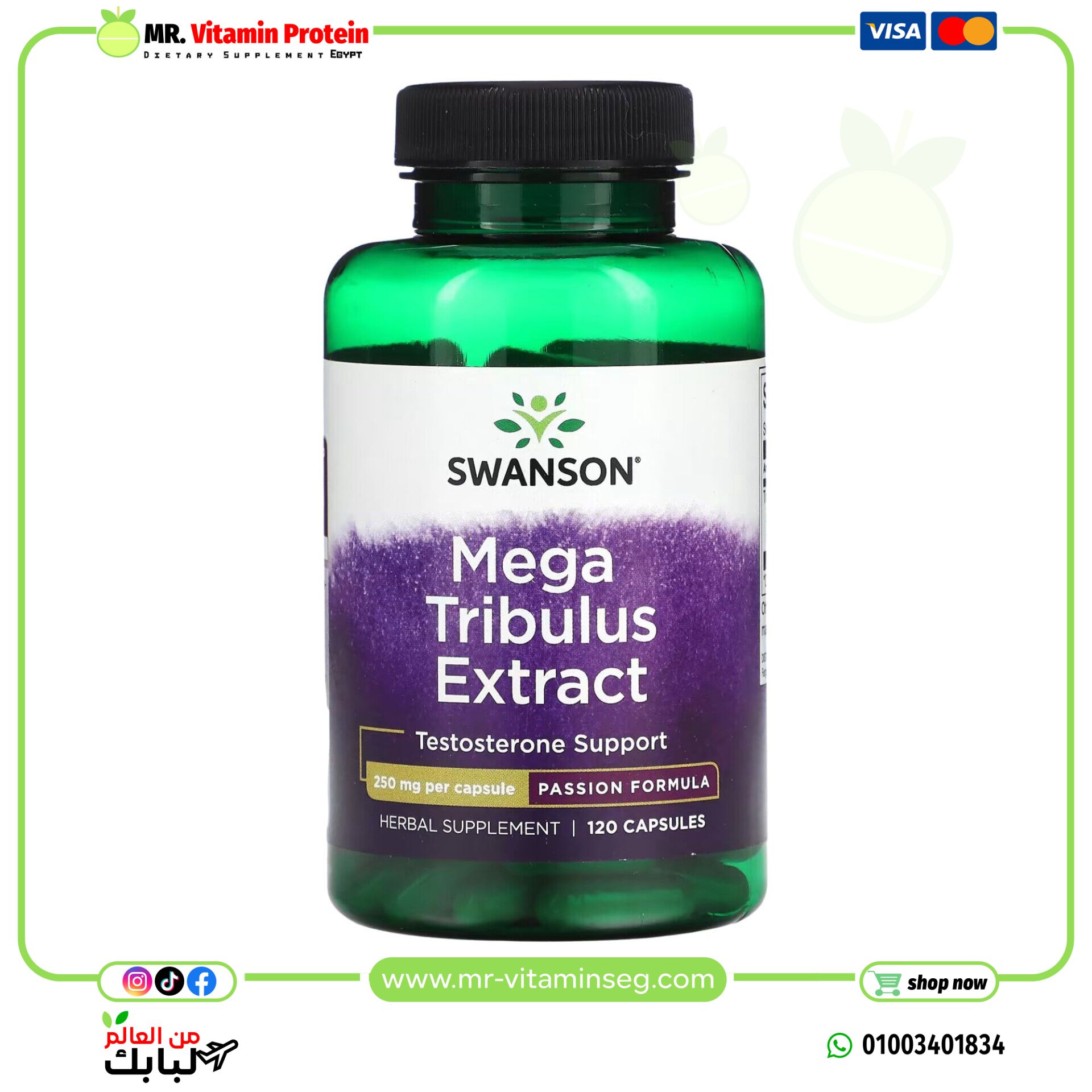 Swanson, Mega Tribulus Extract, 250 mg, 120 Capsules