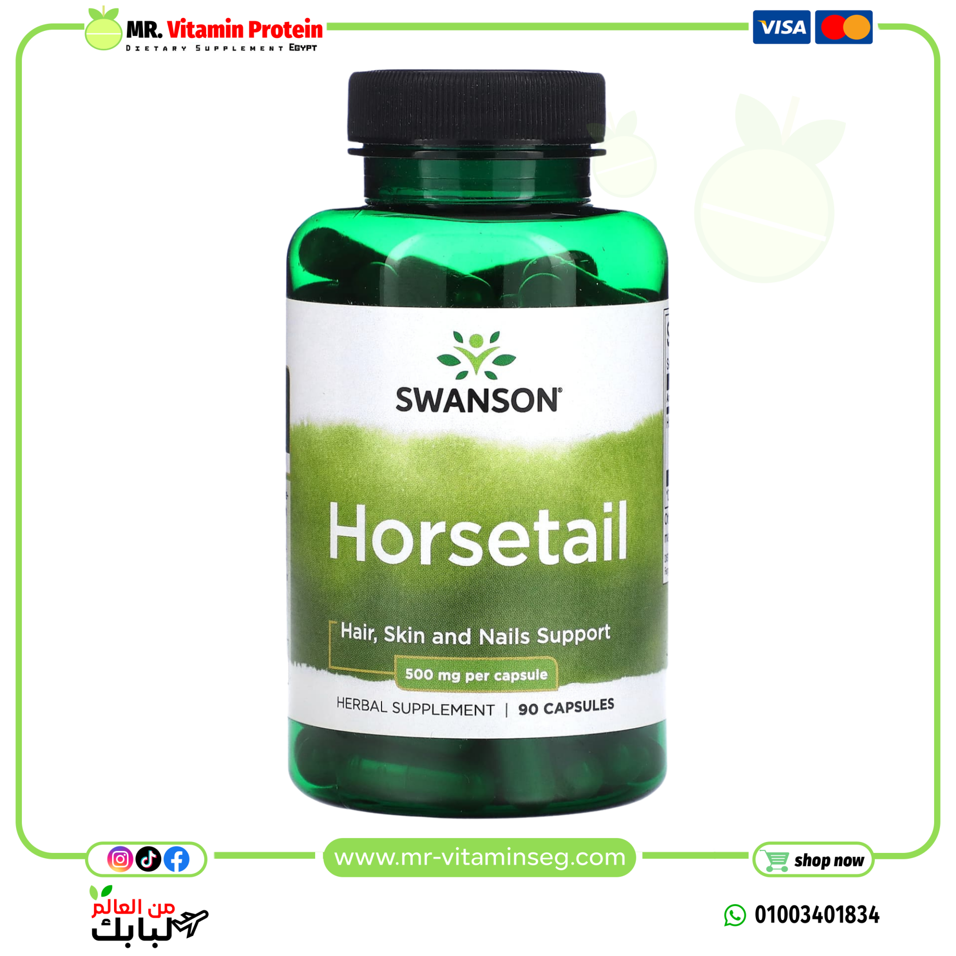 Swanson, Horsetail, 500 mg, 90 Capsules