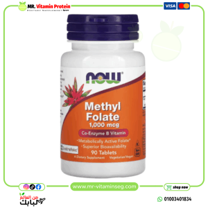 Now , methyl folate , 1000 mcg / ناو فودز‏, ميثيل فولات، 1,000 مكجم، 90 قرص
