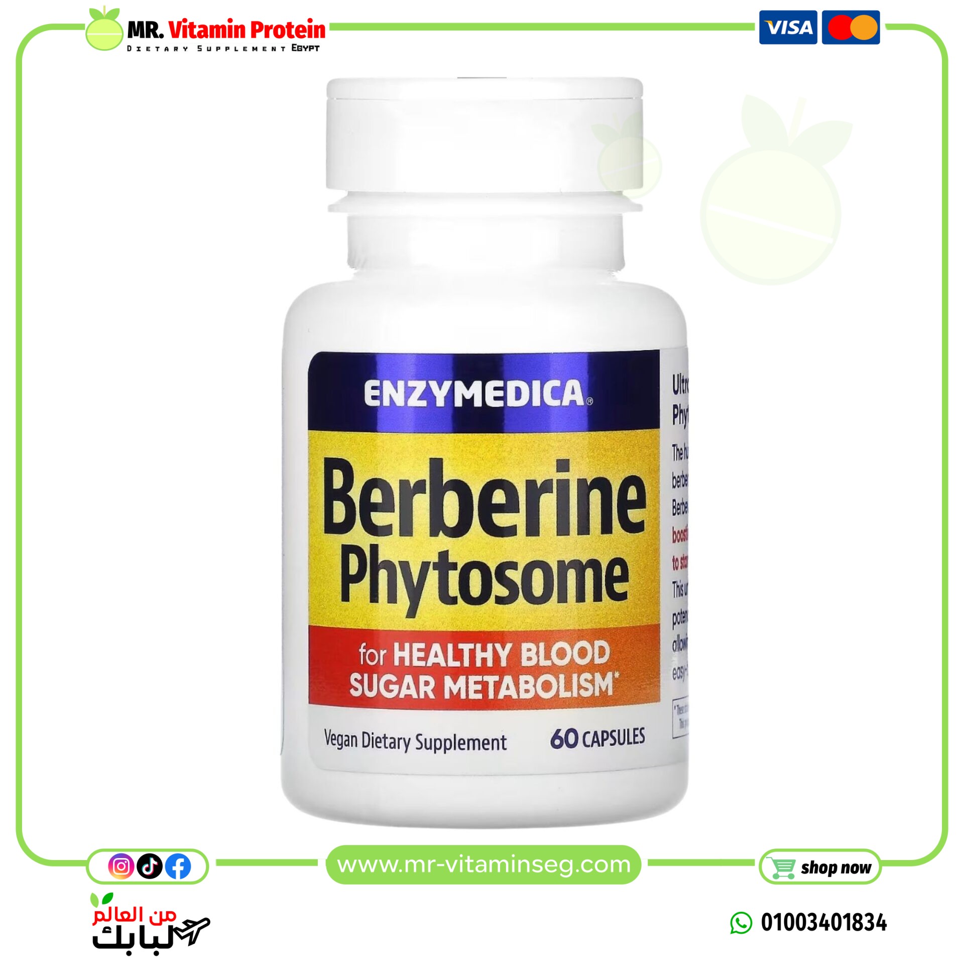 إنزيميديكا, فيتوسوم البربرين، 60 كبسولة / Enzymedica, Berberine Phytosome, 60 Capsules - الصورة 3