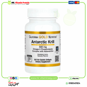 California Gold Nutrition, Antarctic Krill Oil, Omega-3 Phospholipids Complex with Astaxanthin, Natural Strawberry and Lemon, 500 mg, 30 Fish Gelatin Softgels
