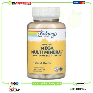 Solaray, Mega Multi Mineral, Iron Free / سولاراي‏, معادن متعددة هائلة، خالٍ من الحديد، 100 كبسولة