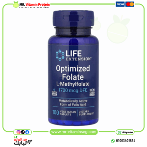 Life Extension, Optimized Folate, 1,700 mcg DFE, 100 Vegetarian Tablets