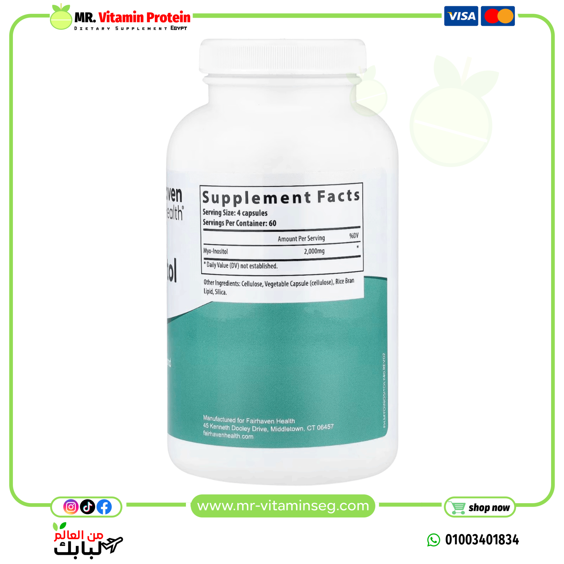 Fairhaven Health, Myo-Inositol, 240 Capsules (500 mg per Capsule) - Image 2