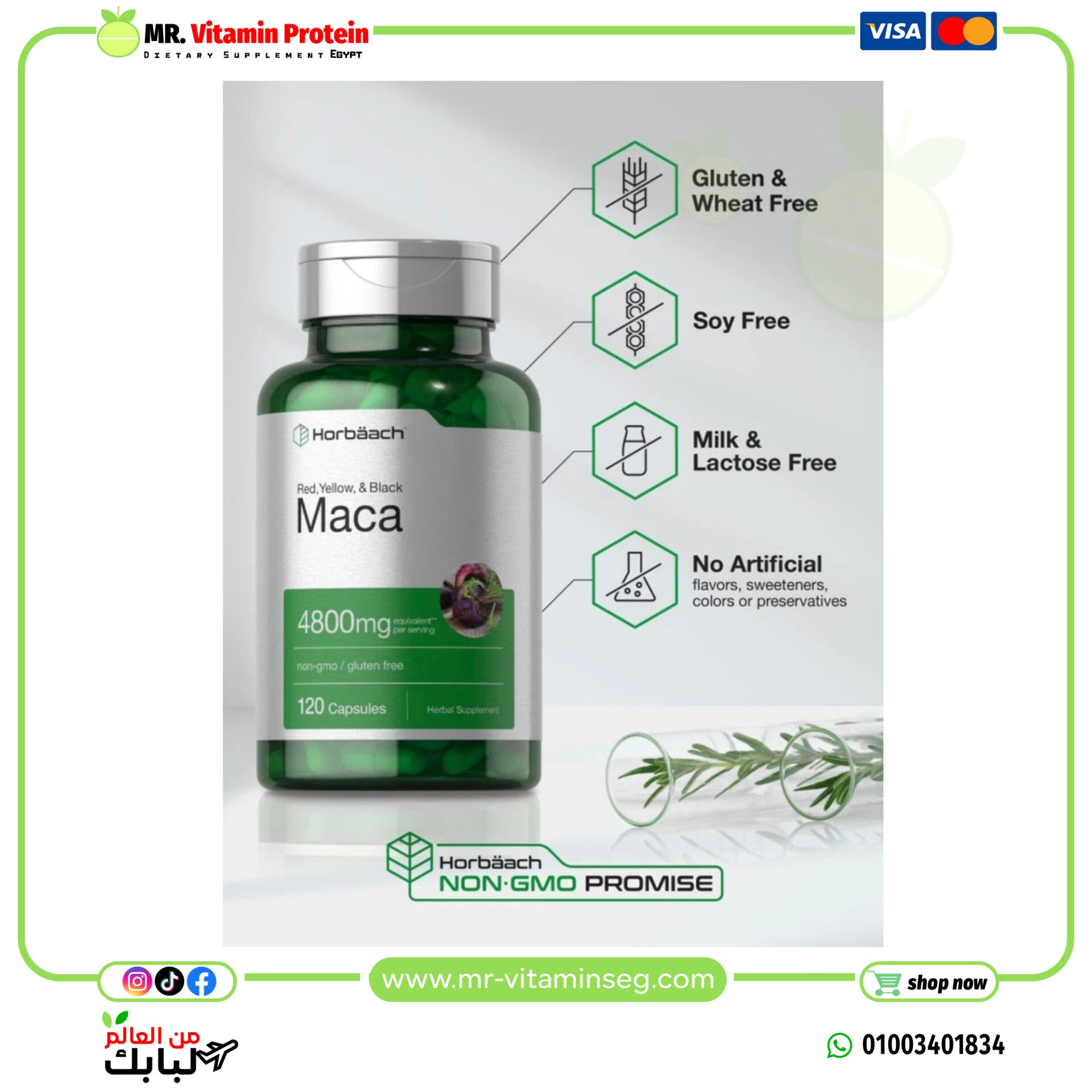 Horbaach Maca Root 4800 mg for Men and Women | 120 cap - Image 3