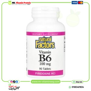 Natural Factors, Vitamin B6, Pyridoxine HCl, 100 mg, 90 Tablets