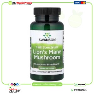 Swanson, Full Spectrum Lion's Mane Mushroom, 500 mg, 60 Capsules