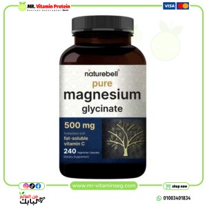 Naturebell, Magnesium Glycinate 500mg, 240 Capsules