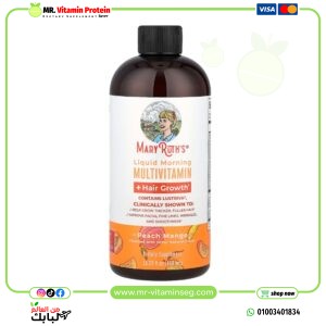 ماري روثس‏, فيتامينات متعددة سائلة صباحية+لنمو الشعر، خوخ ومانجو (450 مل) / MaryRuth's, Liquid Morning Multivitamin