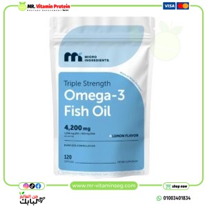 Micro Ingredients, Triple Strength Omega-3 Fish Oil, Lemon, 120 Softgels