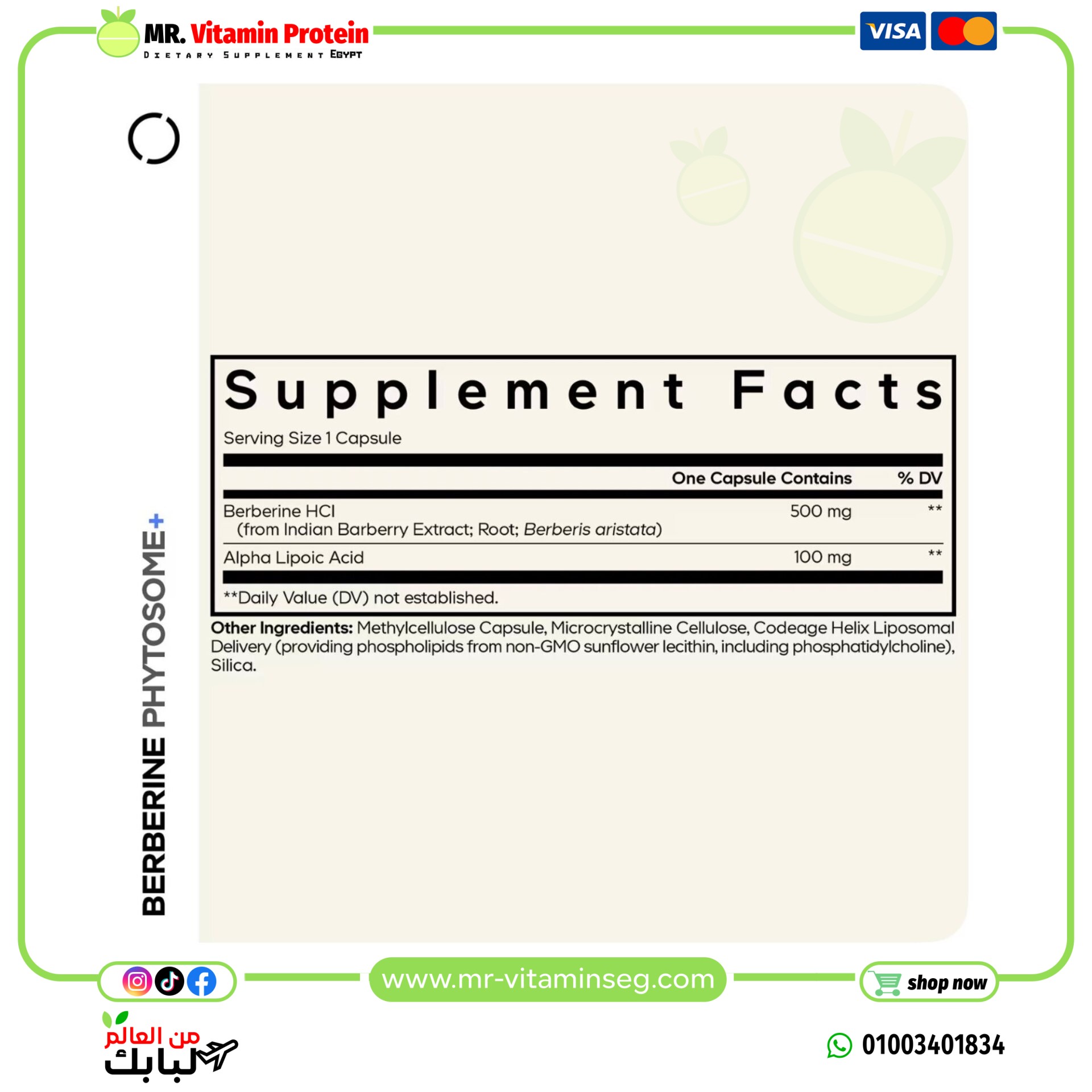 كودج, فيتوسوم البربرين +تركيز 500ملجم ، 60 كبسولة نباتية / Codeage, Berberine Phytosome+ - الصورة 3