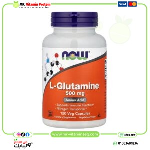 ناو فودز, ل-جلوتامين، 500 ملجم، 120 كبسولة نباتية / NOW, L-Glutamine, 500 mg, 120 Veg Caps
